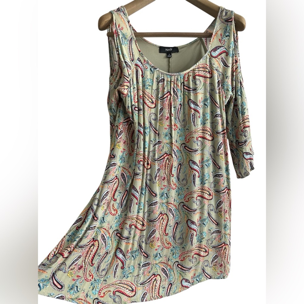 SM•Naïf Montreal•Women's Paisley Boho Mini Dress - Green